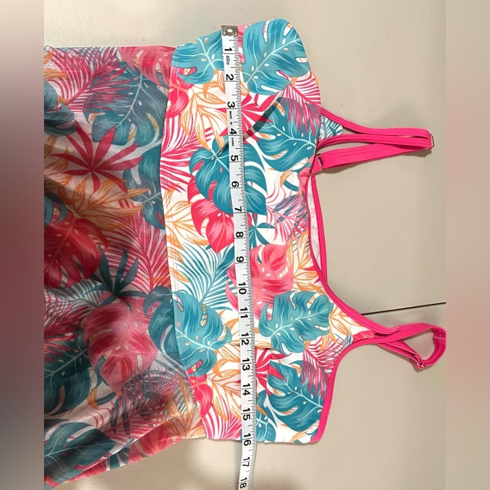 Pink and Blue Floral Swim tankini  with Fit-and-Flare Design ☀️🌴 - Picture 7 of 12